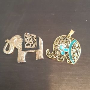 Two Elephant Pendents